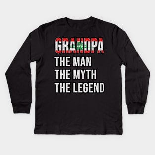 Grand Father Lebanese Grandpa The Man The Myth The Legend - Gift for Lebanese Dad With Roots From  Lebanon Kids Long Sleeve T-Shirt